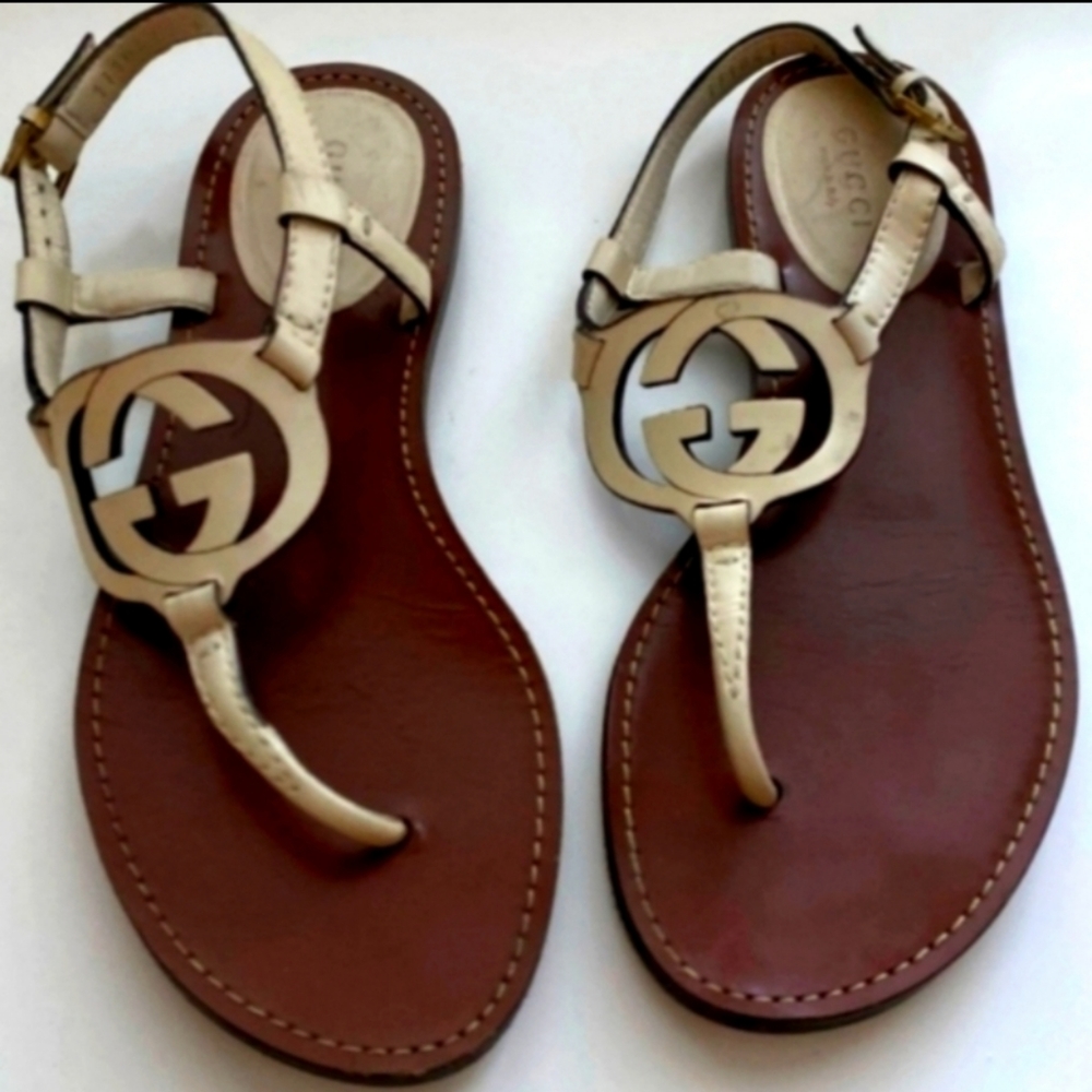 💛uCLEARANCE🖤 Authentic Gucci Beige & Brown Sandals 36